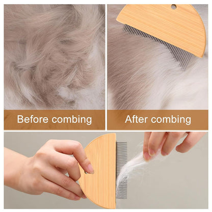 New Flea Comb For Cats Wooden Cat Comb Pet Comb With Rounded-Tip Teeth Tangles And Loose Fur Grooming Comb Tool For Cats Dogs And Rabbits Tangled Hair