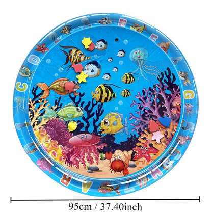 Hot New Items at Buy Center: Children's Inflatable Marine Animal Racket Water Cushion Baby Crawling Racket Water Bag Racket Water Cushion Climbing Pad Tropical Fish Round