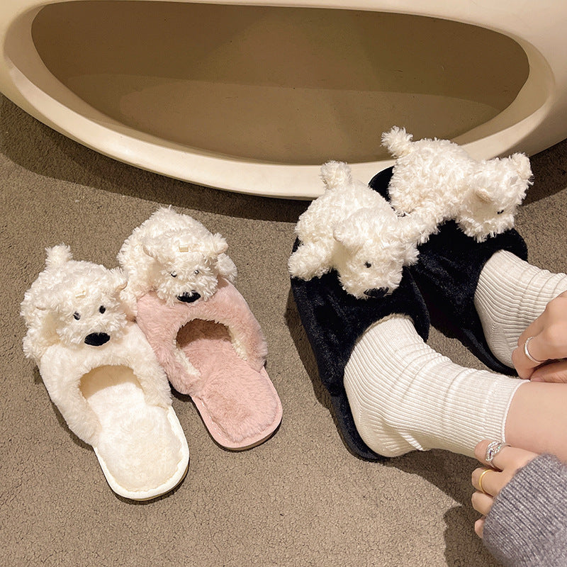 Cotton Slippers Female Puppy Doll Fluffy Slippers Buy Center