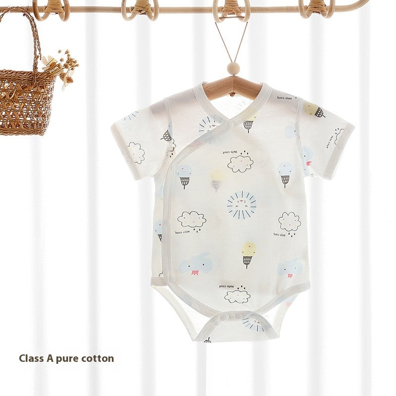 Fresh on the Scene at Buy Center: Clothes For Babies Summer Clothing Class A Cotton Short Sleeve Romper Blue Little Lion