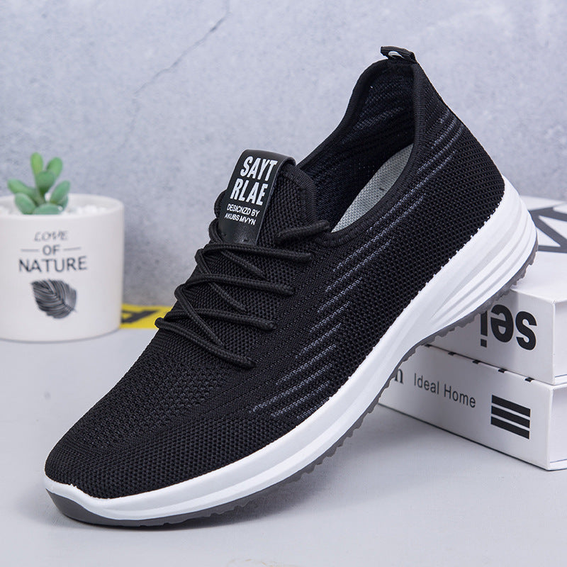 Men's And Women's Flying Woven Walking Shoes Old Beijing Cloth Shoes Leisure Sports Lightweight Breathable Soft Bottom Lazybones' Shoes Buy Center