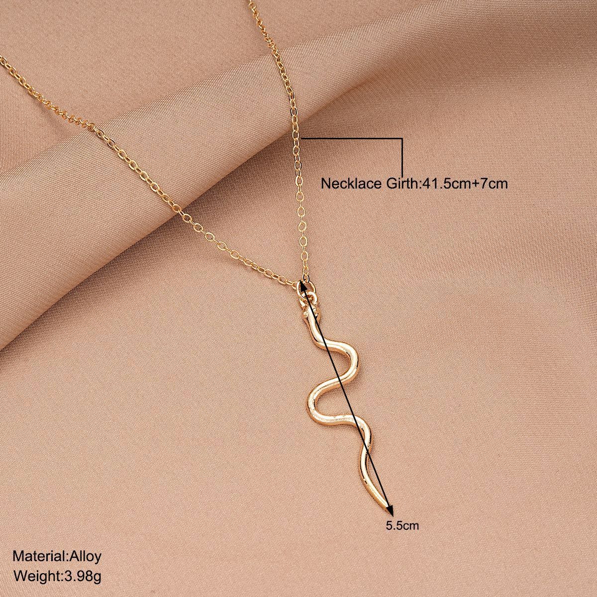 Buy Center Premium-Stylish Graceful Simple Rose Gold Snake Pendant Necklace