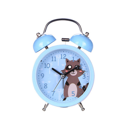 Just Arrived at Buy Center: Fashion Creative Animal Face 3-inch Bell Alarm Clock Light Blue