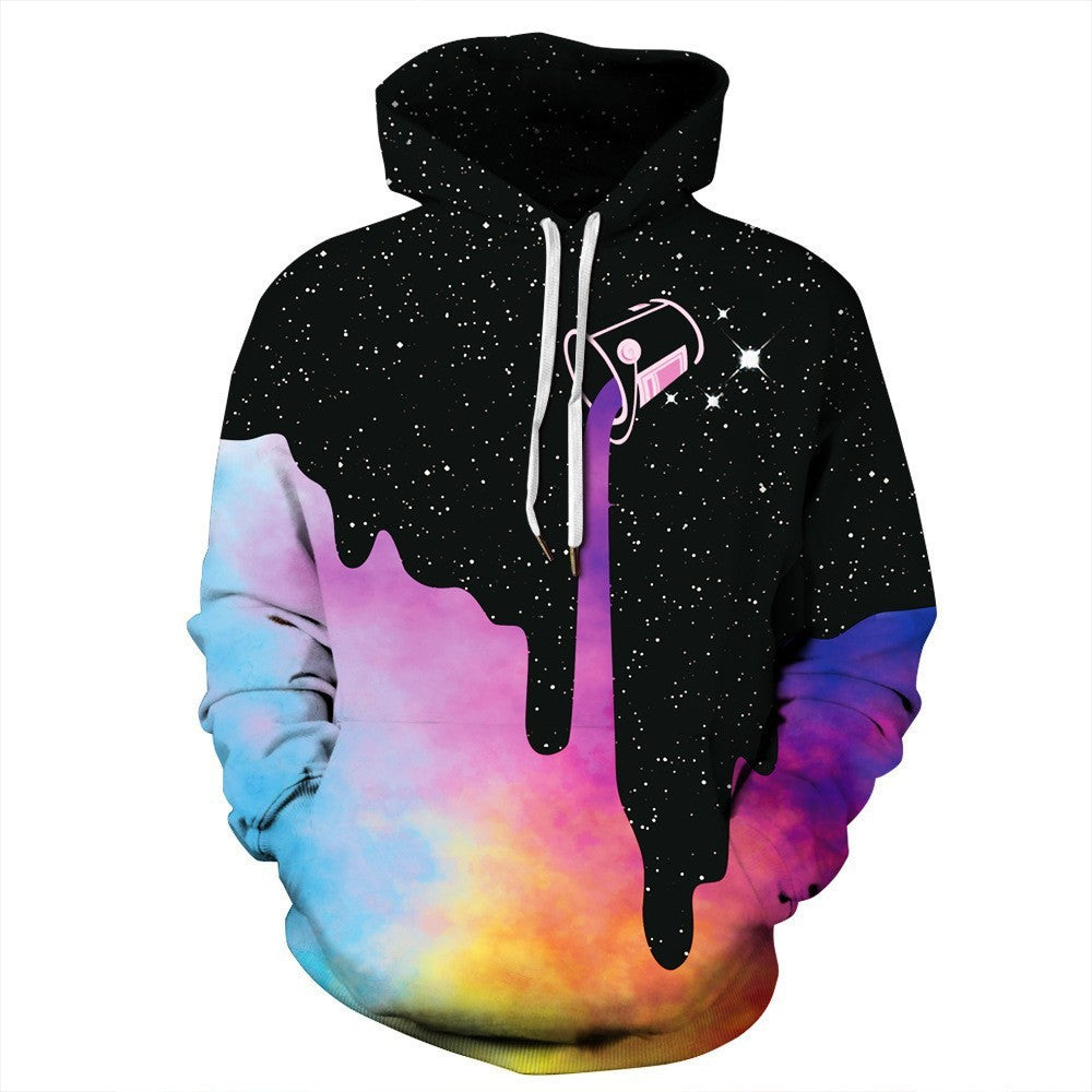 Just Arrived at Buy Center: Starry Sky Men's Color Ink Digital Printed Hoodie Style 7