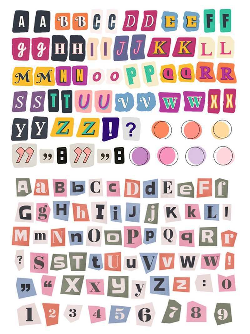 Buy Center Picks-English Letters And Numbers Symbol Label Sticker Material Decoration Stickers