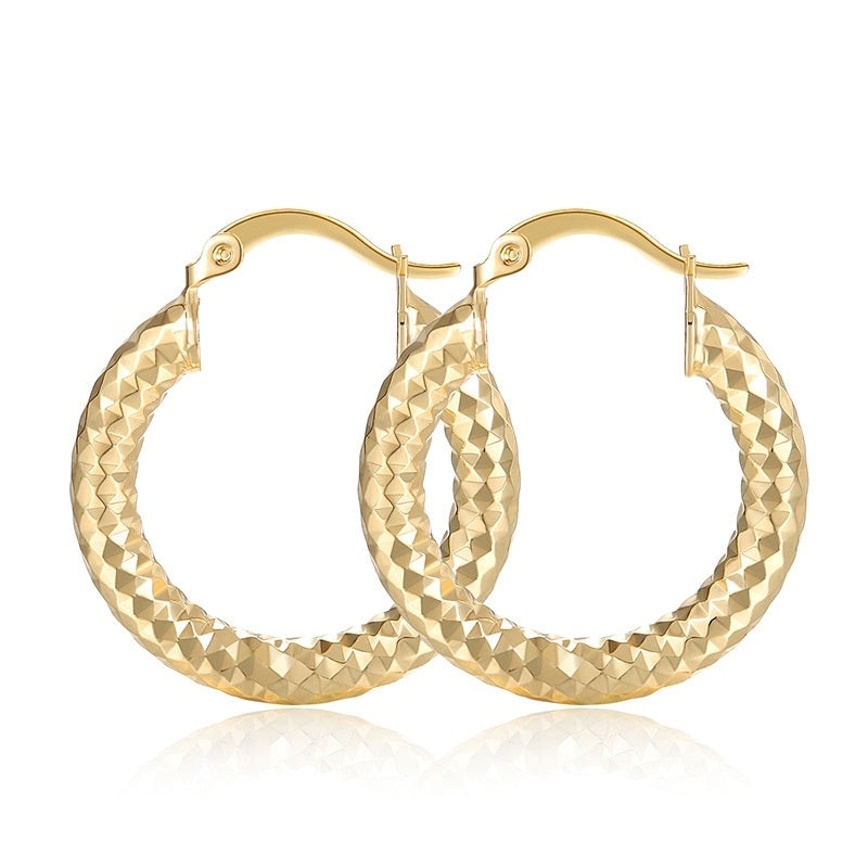 Buy Center Trend-18K Gold Earrings Original Design Women's Ear Ring Small Jewelry Gold