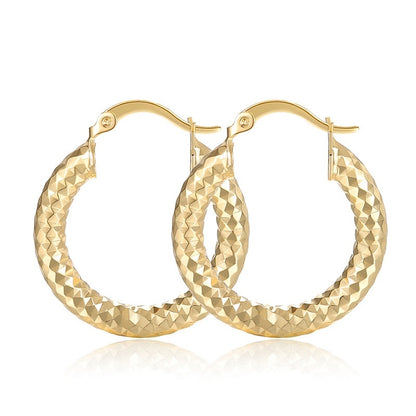 Buy Center Trend-18K Gold Earrings Original Design Women's Ear Ring Small Jewelry Gold