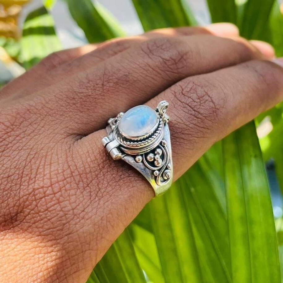 Buy Center Handpicked- Inlaid Moonstone Openable Ring Women's Alloy