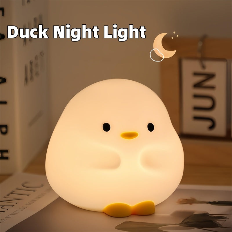 Cute Duck LED Night Lamp Cartoon Silicone USB Rechargeable Sleeping Light Touch Sensor Timing Bedroom Bedside Lamp For Kid Gift Home Decor | Home Improvement2 | Buy Center