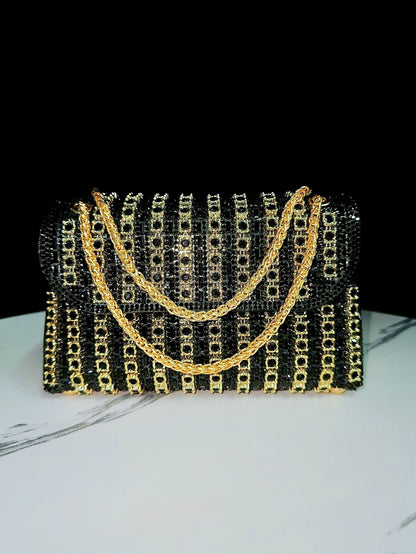 Bolso de mano lleno de diamantes estilo retro europeo y americano