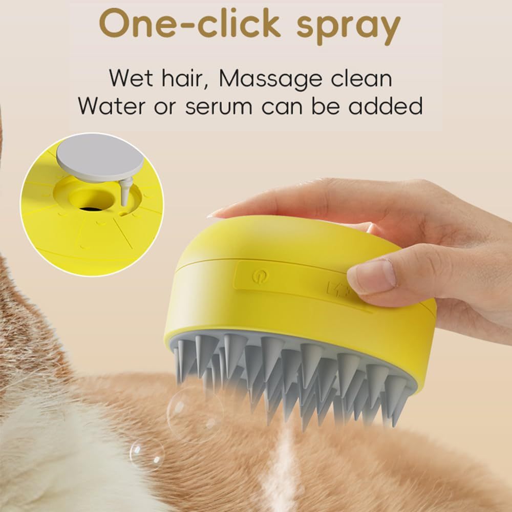 New Cat Steam Brush Cat Hair Brush 3 In 1 Cat Steamy Brush Cleanser Rechargeable Silicone Steam Brush For Removing Tangled And Loose Hair Cat Dog Steamy Brush For Massage