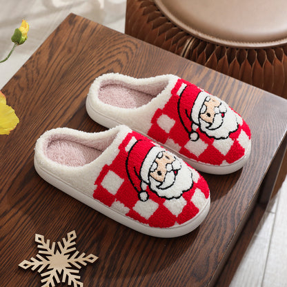 New Christmas Plaid Santa Claus Slippers Winter Indoor Non-slip Floor Bedroom Fuzzy House Shoes For Women Home Slipper | Bags & Shoes2 | Buy Center