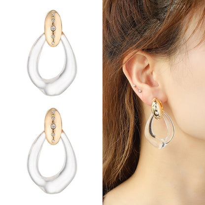 Alloy Spot Drill Transparent Resin Earrings For Women Buy Center