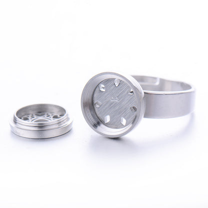 Buy Center Hot Pick-Hollow Adjustable Tree Of Life Titanium Steel Aromatherapy Diffuser Ring