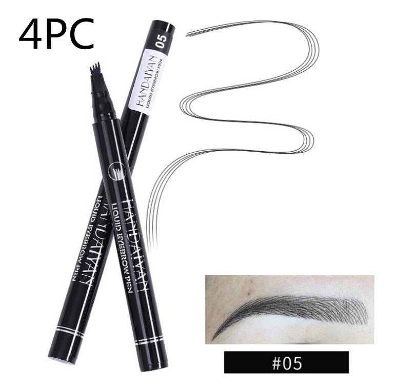 Trending Now at Buy Center: Microblading Eyebrow Pencil Waterproof Fork Tip Tattoo Pen Tinted Fine Sketch Eye Brow Pencils Long Lasting Eyebrows 05black 4PC