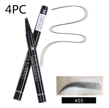 Trending Now at Buy Center: Microblading Eyebrow Pencil Waterproof Fork Tip Tattoo Pen Tinted Fine Sketch Eye Brow Pencils Long Lasting Eyebrows 05black 4PC