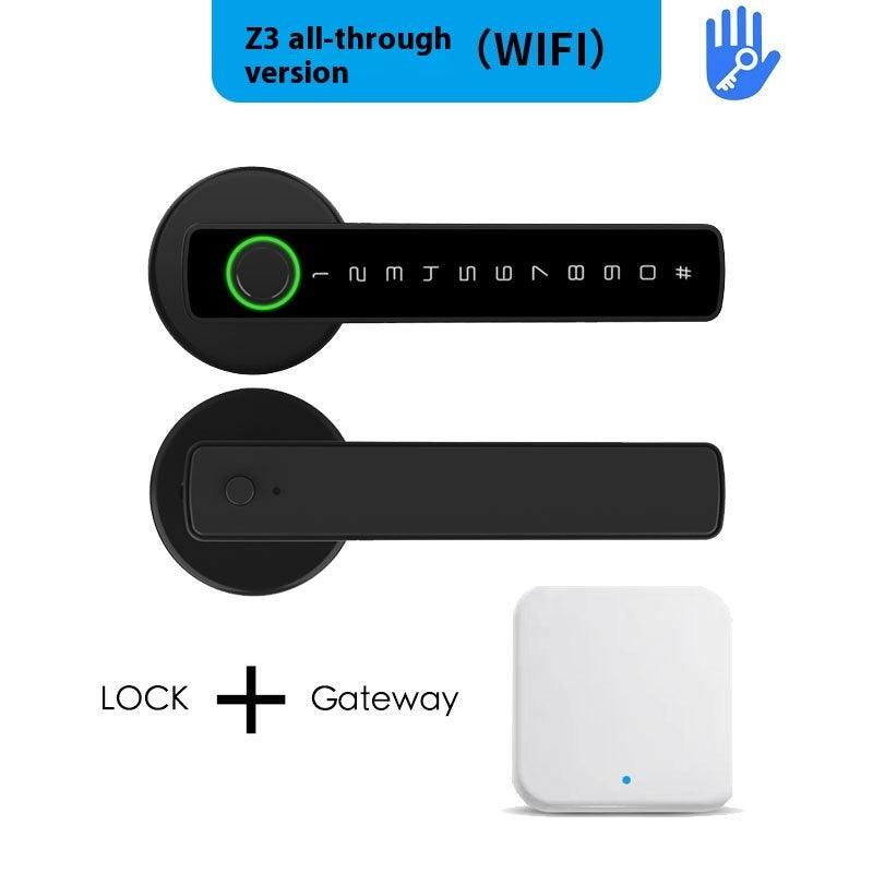 New Single Handle Indoor Wooden Door Hand Spherical Card Smart Door Lock Internet Wifi Black