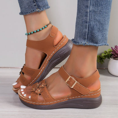 Just Arrived at Buy Center: Wedge Sandals Women's Flower Flat