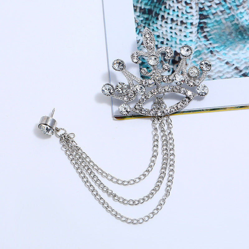 Broche couronne de mode corsage en diamant