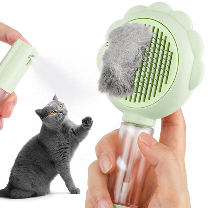 New Spray Cat Brushes For Indoor Cats With Release Button Cat Brush For Shedding Massage Grooming Self Cleaning Slicker Brush For Dogs Cats Pet Brush Comb For Long Short Hair Cats Remove Loose Fur Green