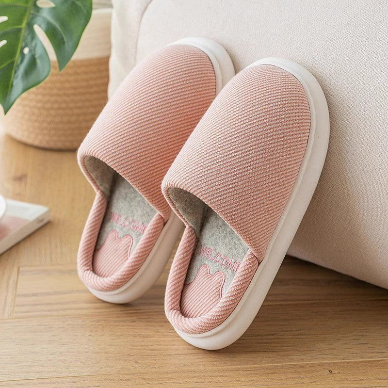 Buy Center Deal-Autumn New Linen Women's Four Seasons Home Indoor Platform Slippers