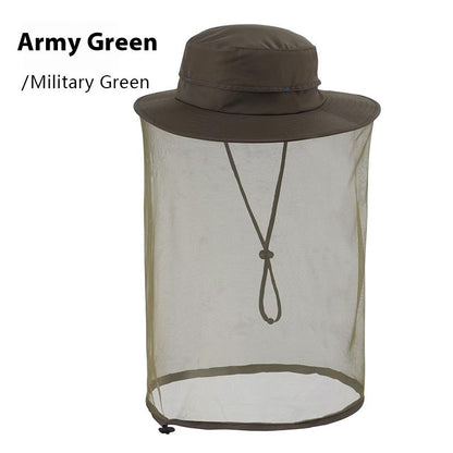 Newly Released at Buy Center: Outdoor Sun Protection Hat Large Brim Sun Protection Mesh GL013 Army Green Adjustable