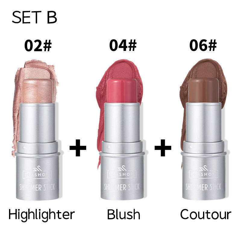 Buy Center Handpicked- 6-color Highlight Contour Stick Brightening Decoration Suit B