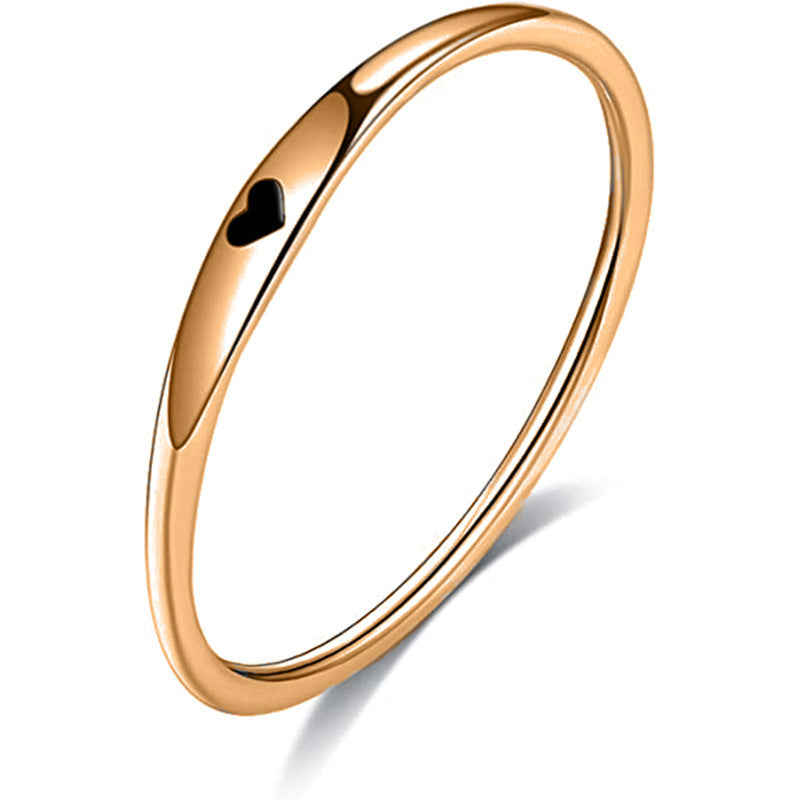 Buy Center Exclusive Offer-Simple Titanium Steel Love Female Ring Rose Gold