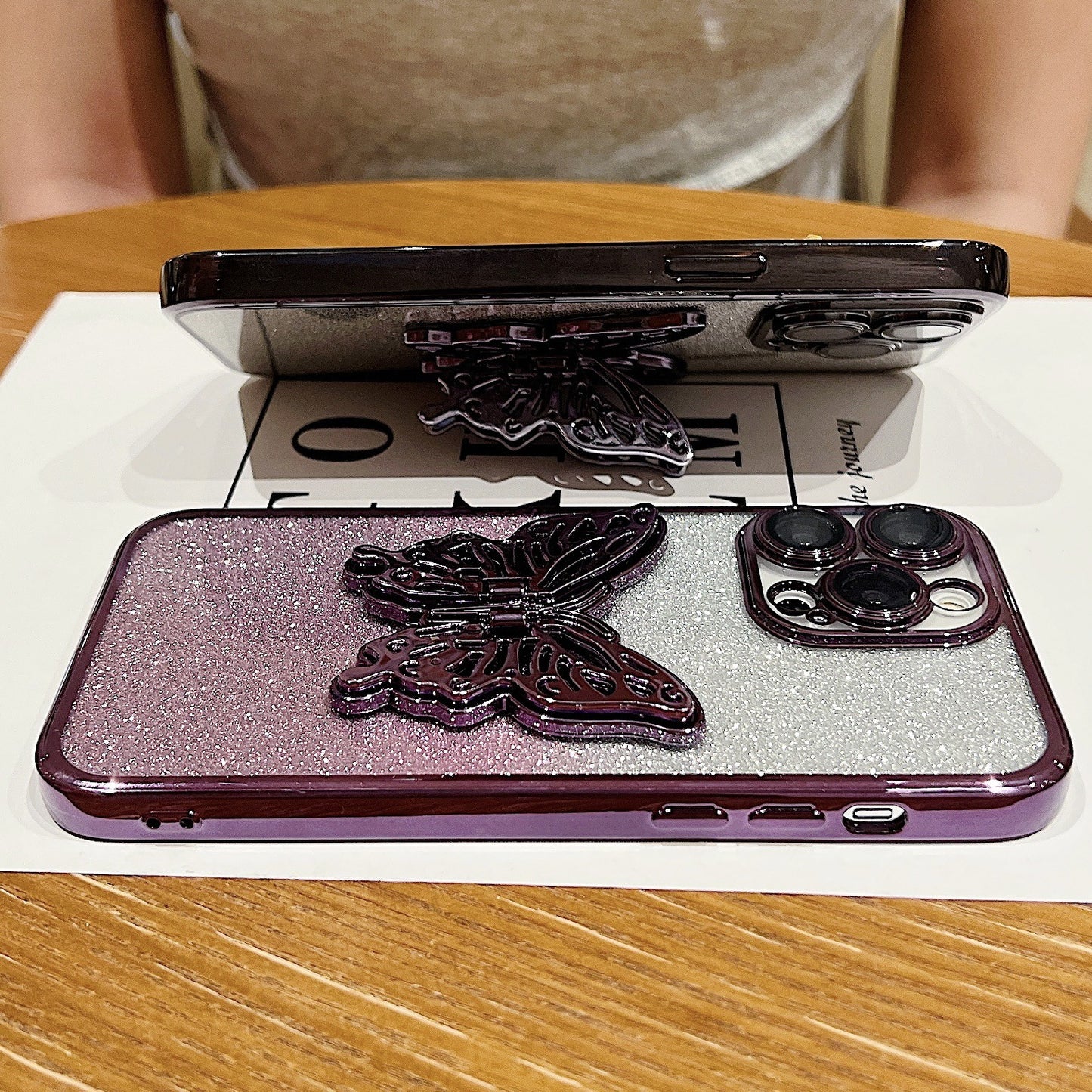 Fresh on the Scene at Buy Center: Hollow Butterfly Phone Case Gradient Transparent Plating Protective Cover