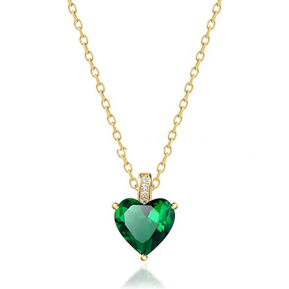 Buy Center Hot Pick-Women's Twelve Birthstone Fashion Simple Pendant Necklace May Green Diamond