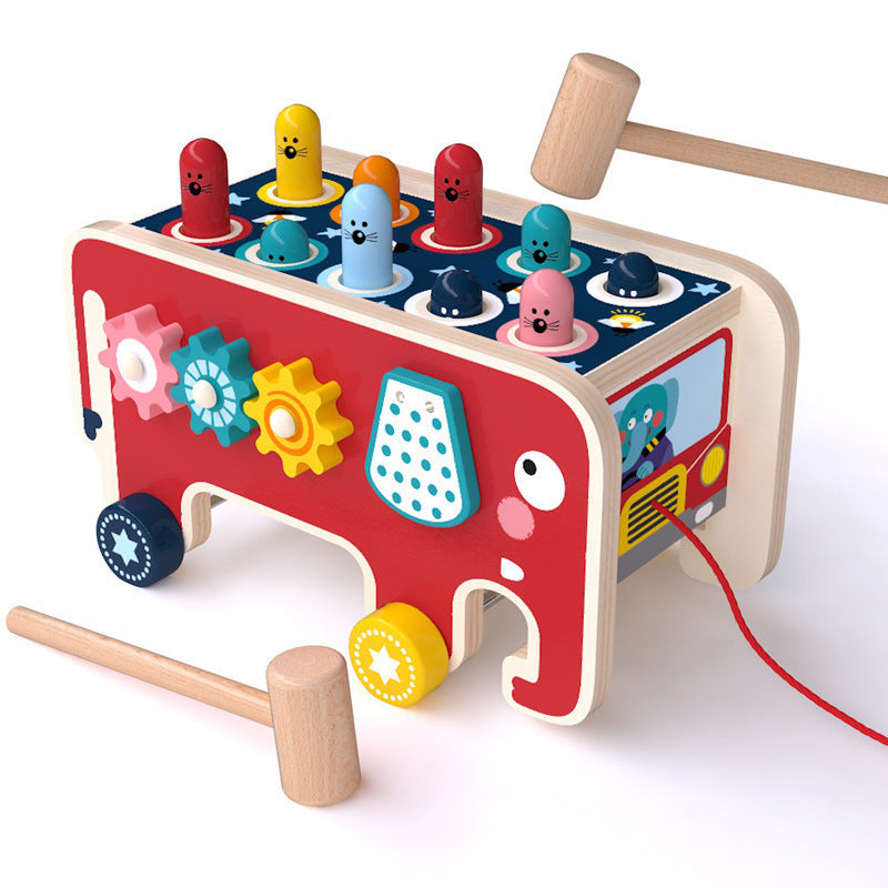 Montessori Toddlers Kids Wooden Pounding Bench Animal Bus Toys Early Educational Set Gifts For Children Toy Musical Instrument Buy Center