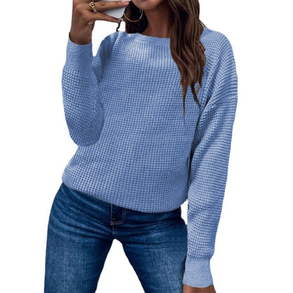 Solid Color Pullover Sweater Knitted Top For Women Buy Center