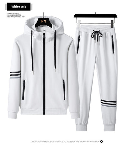 Hot New Items at Buy Center: Men's Casual Sports Pure Cotton Hooded Sweater Trousers Two-piece Set