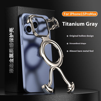 Fresh on the Scene at Buy Center: Applicable Phone Case Drop-resistant Hollow Protective Cover Titanium Gray