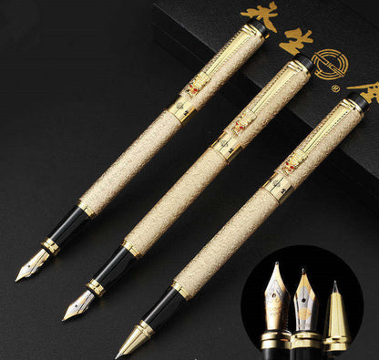 Just Arrived at Buy Center: Immortal Fountain Pen Faucet Signature Pen Student Office Metal Iridium Nib Gold