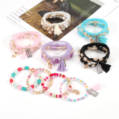 Buy Center Exclusive Offer-Bohemian Tassel Crystal Pendant Multi-layer Vintage Bead Bracelet