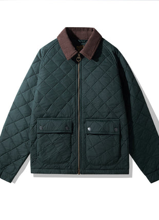 Quilted Jacket Rhombus Cotton Clothing Cotton Coat