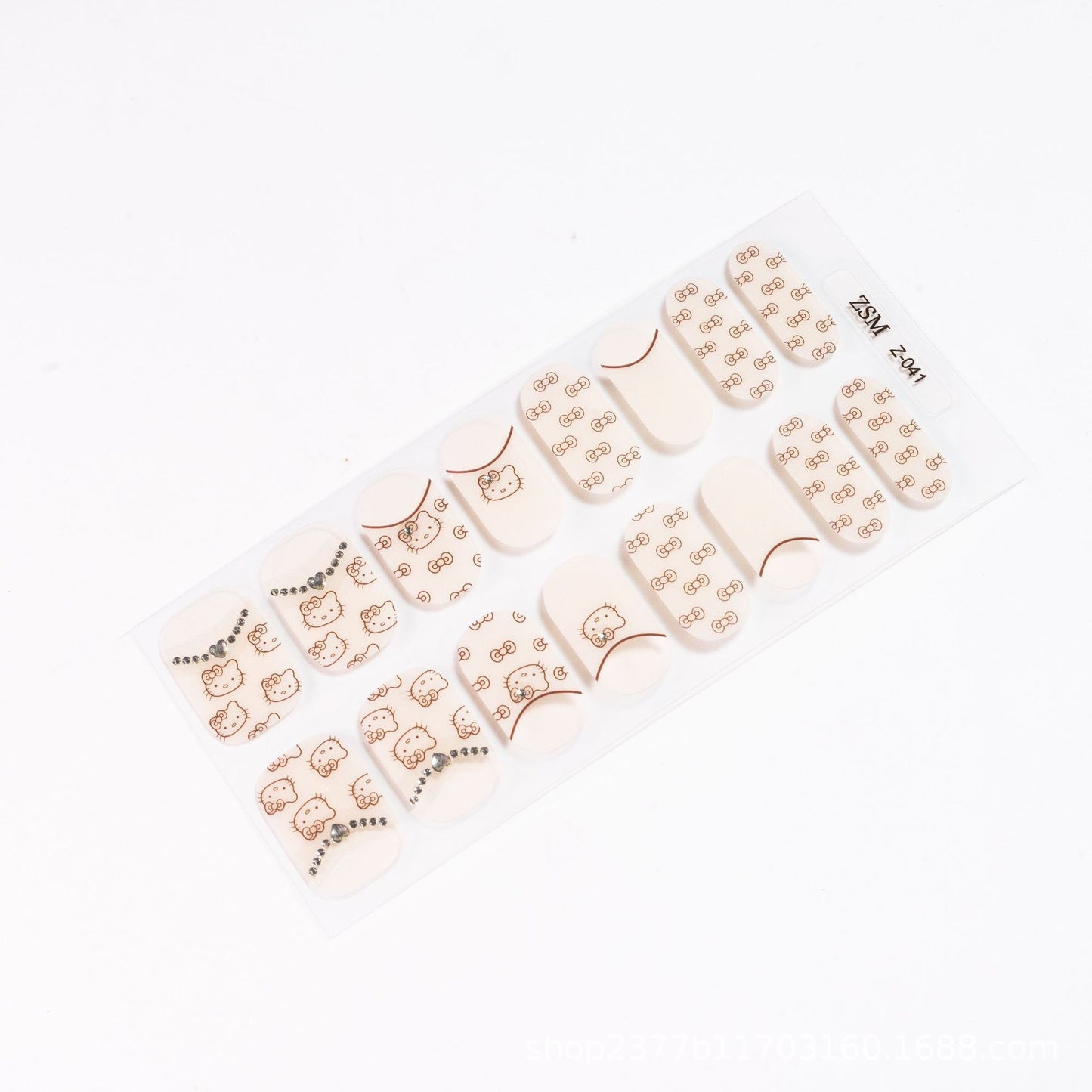 Fresh Arrivals at Buy Center: 16 Finger Diamond Nail Sticker 3D Waterproof Multicolor Z041