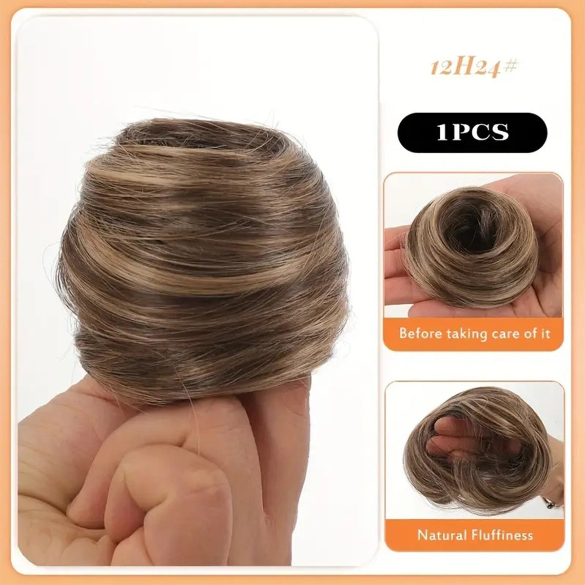 Simulation de boucle de cheveux pour femme avec perruque moelleuse et élastique