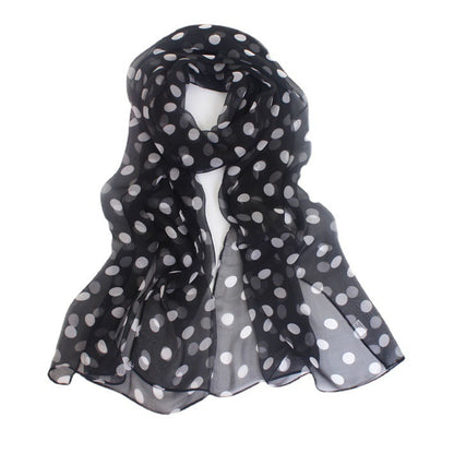 Polka Dot Scarf Bright Red Scarf Polka Dot Thin Chiffon Sunscreen Shawl Buy Center