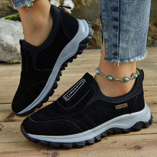 New Outdoor Slip-on Sports Shoes Comfortable Walking Running Sneakers Women Black