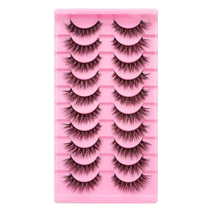 10 Pairs Of False Eyelashes With Natural And Thick Curl