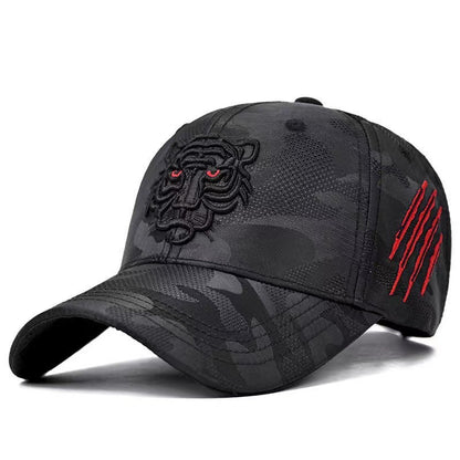 Gorra de béisbol con cabeza de tigre para hombre