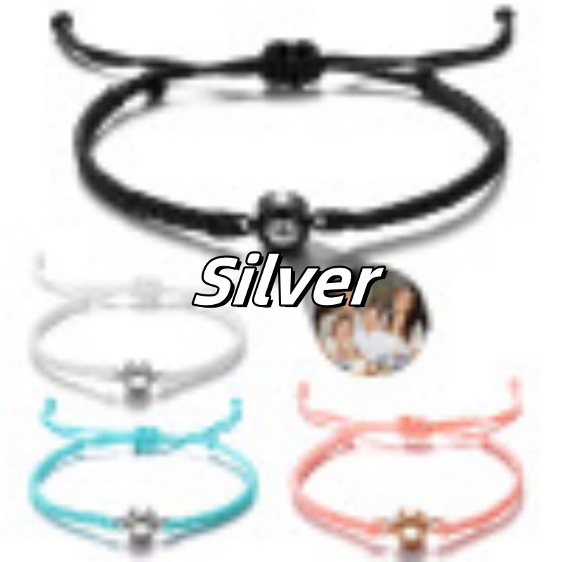 Buy Center Hot Pick-Alloy Photo Projection Bracelet Circular Color Braided Projection Photo Silver