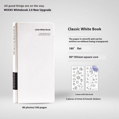 Buy Center Excellence-Paper New Small White Book Simple Style Plaid Journal Book Children's Notebook Mesh Notebook Classic Small White Book