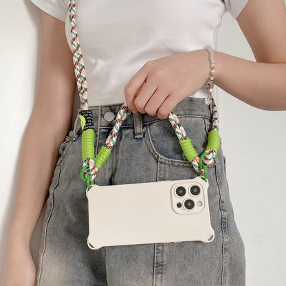 Newly Arrived at Buy Center: New Four-corner Lanyard Phone Case Beige Long And Short Rope