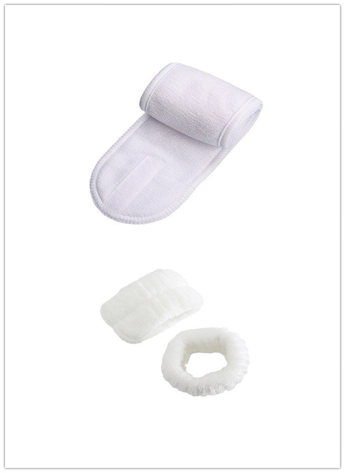 Fresh Arrivals at Buy Center: Face Wash Wristband Hand Strap Hair Band Set White