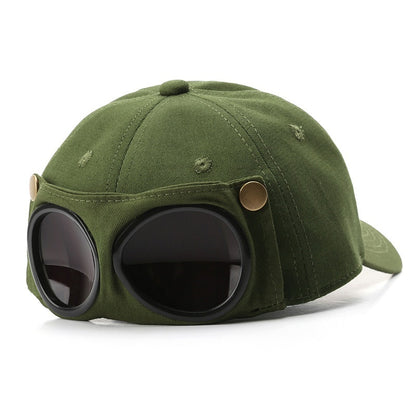 Pilot Hat Personalized Glasses Peaked Cap Male Sunglasses Sunshade Spring And Summer All-match