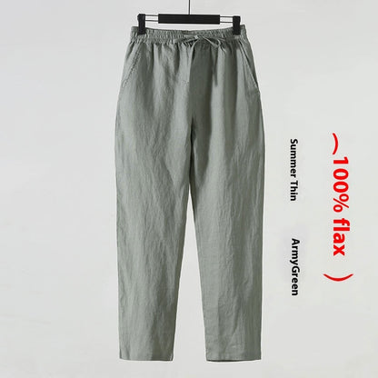 Fresh Arrivals at Buy Center: Cotton Linen Cropped Men's Casual Pants Style