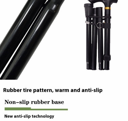 Newly Released at Buy Center: Thickened Aluminum Alloy Stretchable Non-slip Folding Walking Stick For The Elderly Walking Reinforced Adjustable Non-slip